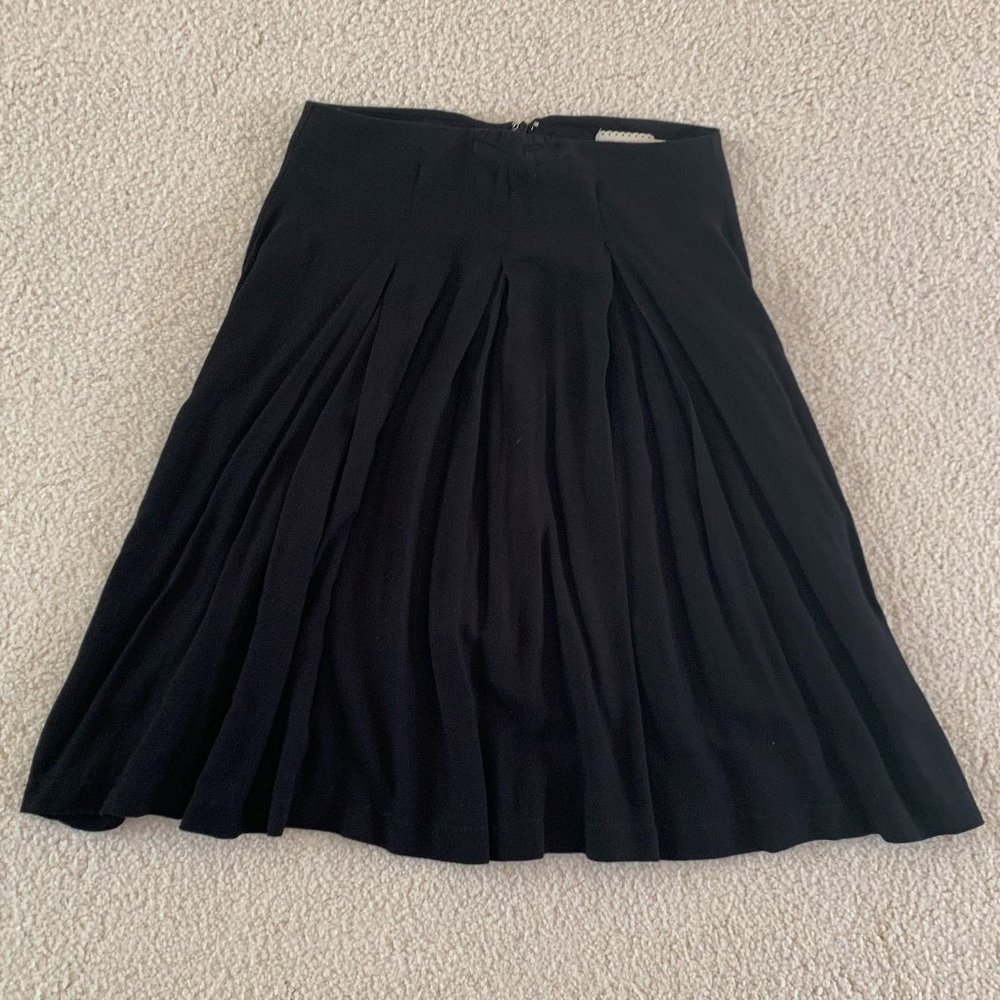 Pleated Black Pins & Needles Midi Skirt